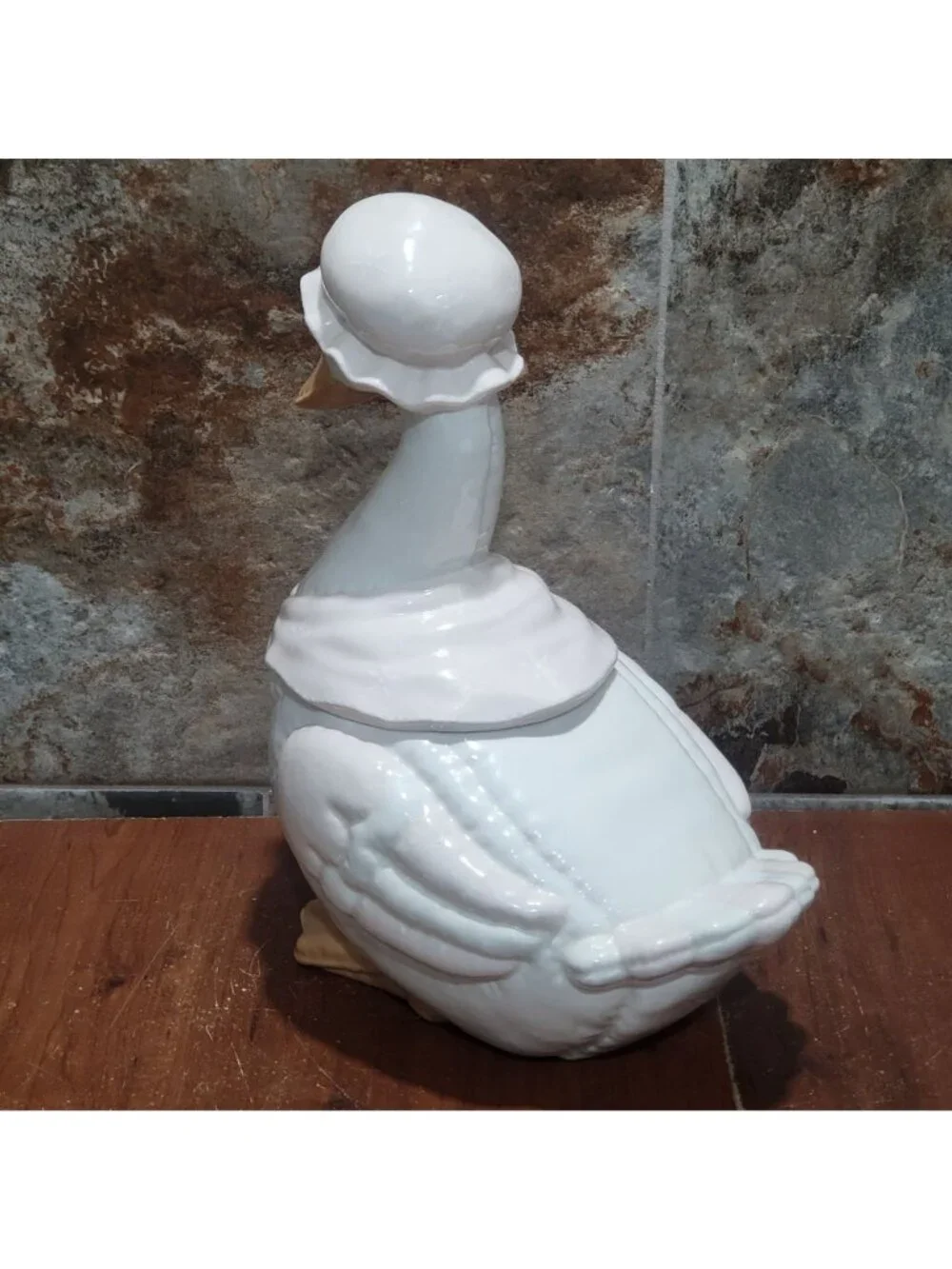 Vintage Large Mother Duck Goose Ceramic Cookie Jar